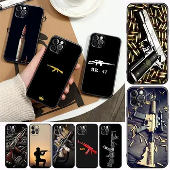 Пистолет Куршуми Калъф за Телефон APPLE iPhone 7 8 Plus SE 3 2020 11 12 13 Pro Xs Max Mini XR X Мек Калъф от TPU Калъф за Пистолет AK47