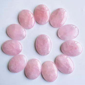 Продажба на едро, висококачествен естествен розов кварц-камък, Овални мъниста-кабошоны за направата на бижута, аксесоари, безплатна доставка