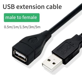 Удлинительный кабел за USB 2.0 мъж към жена Компютърен Кабел за данни, Мишка, Клавиатура Проектор Дълъг Кабел 0,5 м, 1 м и 1,5 м, 3 м и 5 м