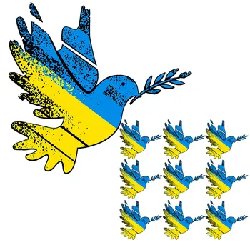 Украйна Гълъб Стикер Свят Свят На Украйна, Символ На Гълъб Водоустойчиви Етикети Жълто Синьо Цветни Стикери За Автомобил, Камион, Мотоциклет